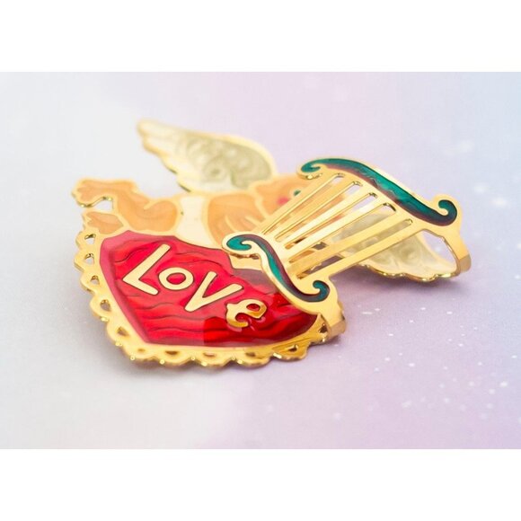 Vintage Baby Cupid Brooch | Gold Tone | J27 - Picture 2 of 3